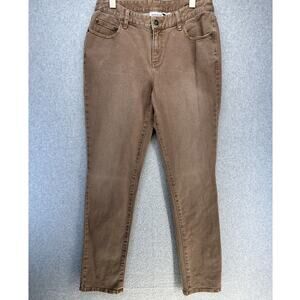 Jeanology Womens Jeans Light Brown 5-Pocket Style Straight Leg Size 10